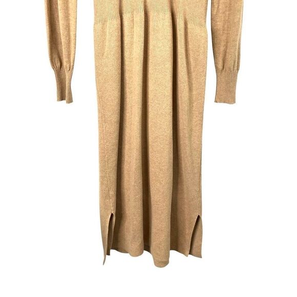 Ann Taylor knit cross v neck midi sweater dress Size M tan caramel neutral - Picture 5 of 8